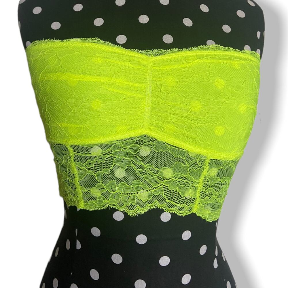 Bongo Juniors Bralette Strapless Lace Bra Top Safety‎ Yellow Womens Medium NEW